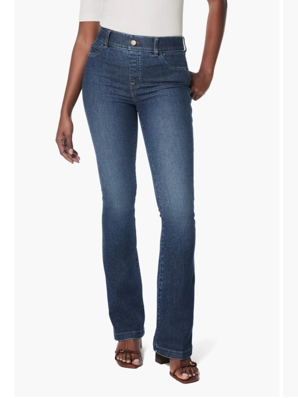 Spanx EveryWear Pull-On Flare Jeans Authentic Blue Petite S / P